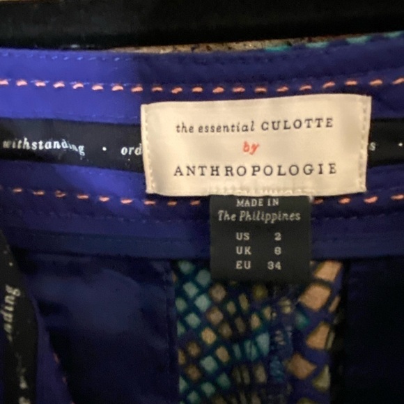 Anthropologie Essential Culottes snakeskin wide leg pants size 2 - Picture 10 of 12